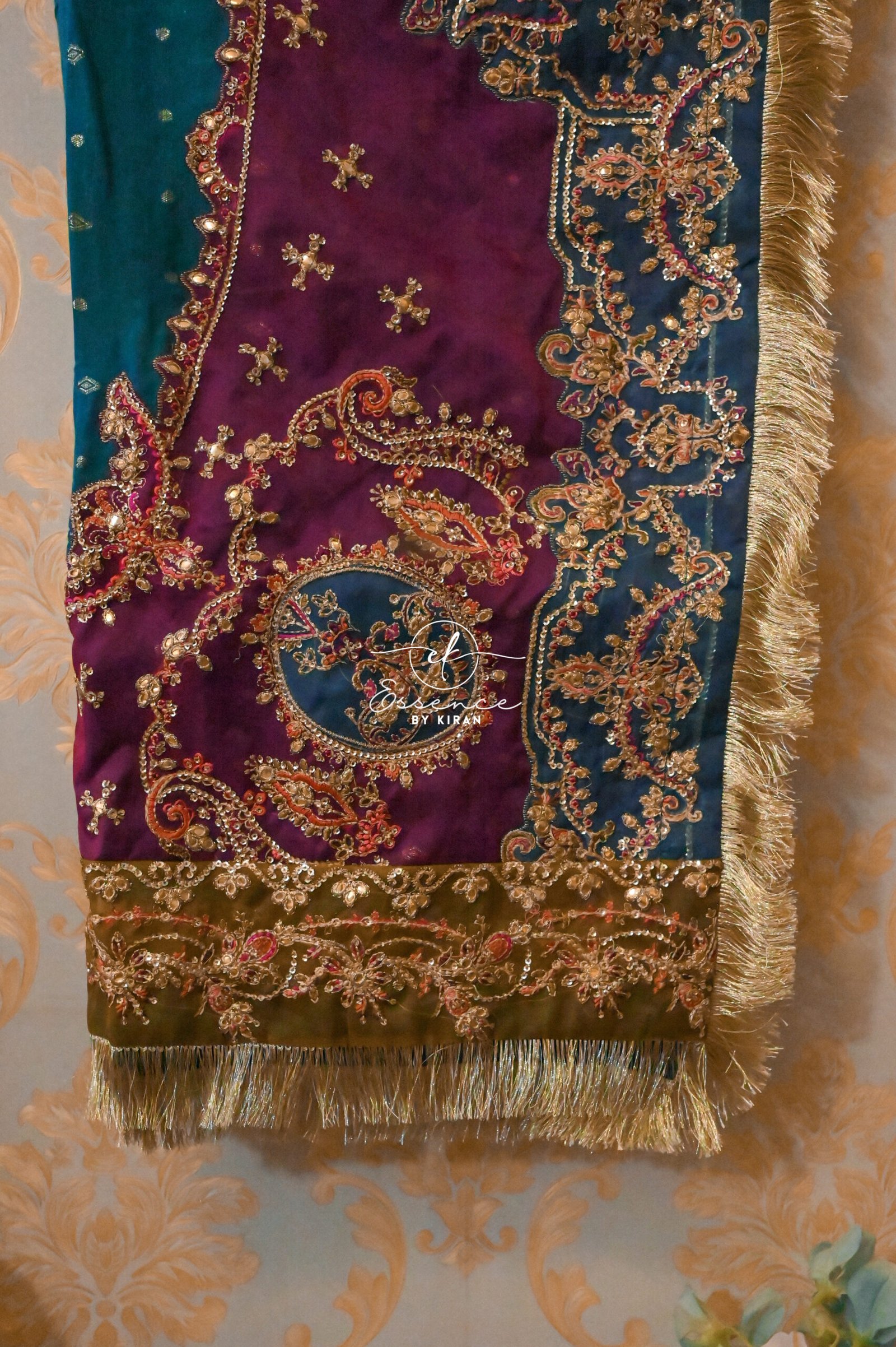 Sky Blue Embroidered Net & Raw Silk Lehenga – 3 Piece Eastern Outfit - Image 9