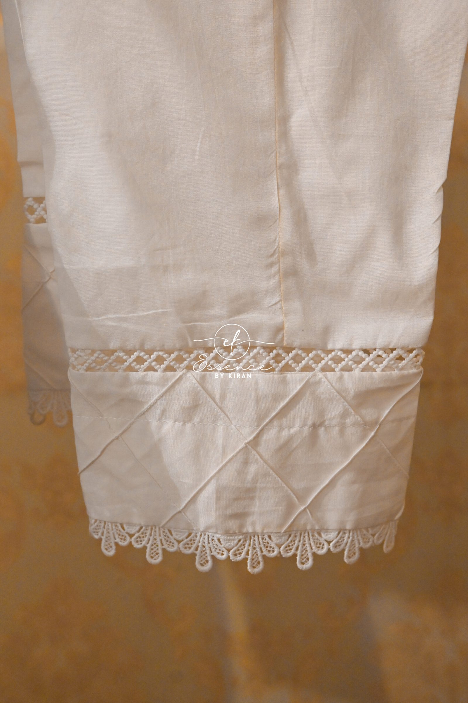 Maria B 3-Piece Unstitched Embroidered Paper Cotton Suit – White - Image 7