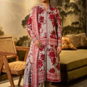 M Basics by Maria B Printed Khaddar 3-Piece Suit – Grey