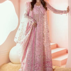 Afrozeh Pink Organza Embroidered 3-Piece Suit