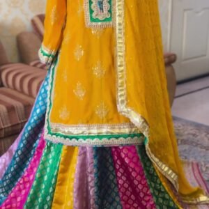 3 piece sharara suit-stitched