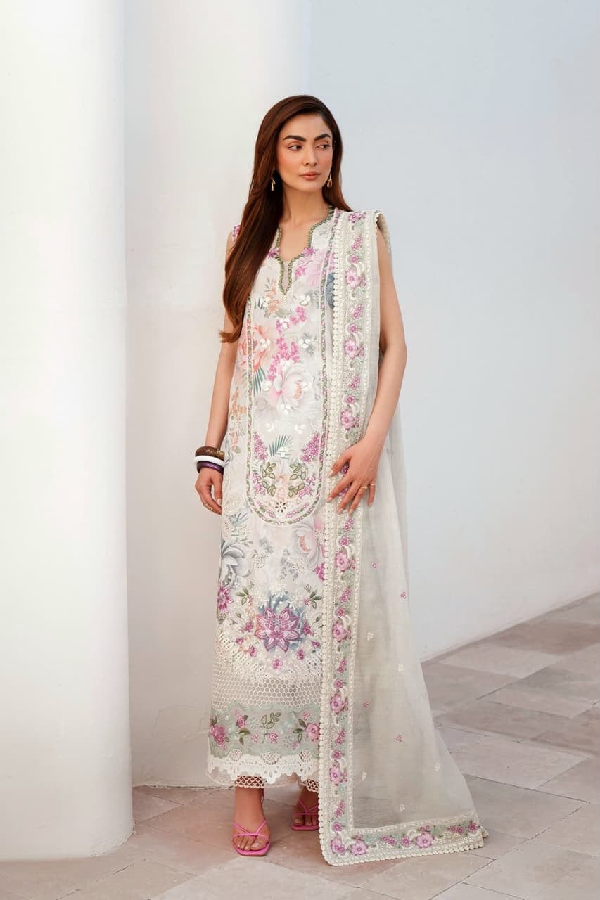 3-piece Stitched Lawn Suit