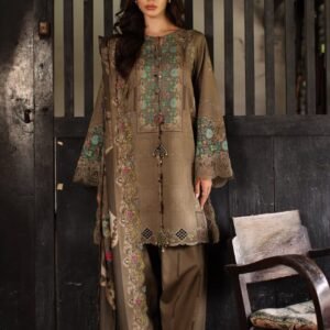 Charizma Aniiq Embroidered Printed Linen 3 Piece suit